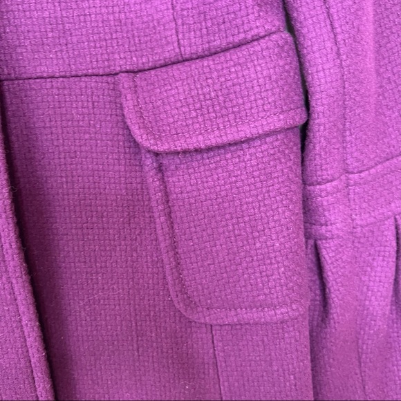 Old Navy purple Peter Pan collar wool blend winter trench coat bell slee… - Picture 6 of 10